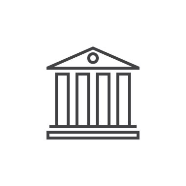 Üniversite sembolü. satırı simgesi, Anahat vektör logo illüstrasyon, doğrusal piktogram beyaz izole