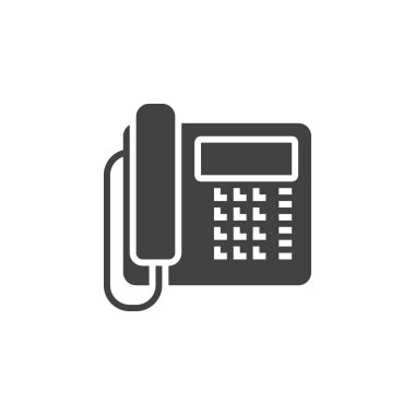 Ofis telefonu simge vektör, telefon sağlam logo illüstrasyon, üzerinde beyaz izole piktogram