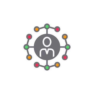 sosyal ağ bağlantıları simgesi vektör, dolu düz işareti, beyaz, logo illüstrasyon izole katı renkli sembol