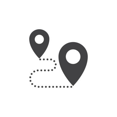 Rota simge vektör, yere sağlam logo illüstrasyon, üzerinde beyaz izole piktogram