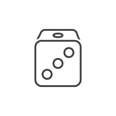 Zar satırı simgesi, Anahat vektör işareti, doğrusal piktogram beyaz izole. Logo illüstrasyon