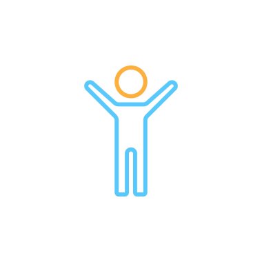 Alt satırı simgesi, çocuk sopa rakam Anahat vektör logo illüstrasyon, doğrusal piktogram beyaz izole