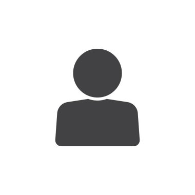 Kullanıcı hesabı simge vektör, kişi katı logo illüstrasyon, üzerinde beyaz izole piktogram