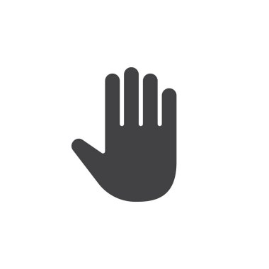 Palm, el simge vektör, düz işareti, beyaz, logo illüstrasyon izole katı piktogram dolu