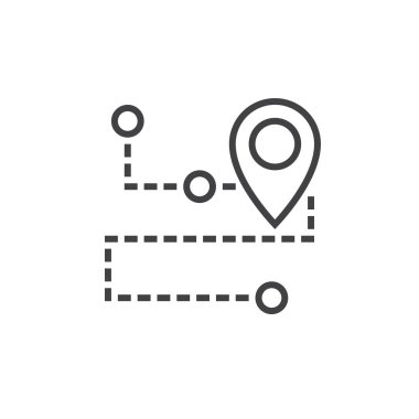 Parça sevk irsaliyesi satırı simgesi, Anahat vektör işareti, doğrusal piktogram beyaz izole. Logo illüstrasyon