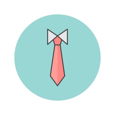 Kravat ince çizgi simgesi, kıyafet kodu Anahat vektör logo illüstrasyon, üzerinde beyaz izole doğrusal renkli sembol dolu.