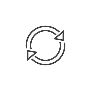 Satırı simgesi, Anahat vektör logo illüstrasyon, doğrusal piktogram beyaz izole Yenile