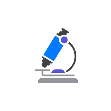 mikroskop simge vektör, araştırma katı logo illüstrasyon, renkli sembol üzerinde beyaz izole