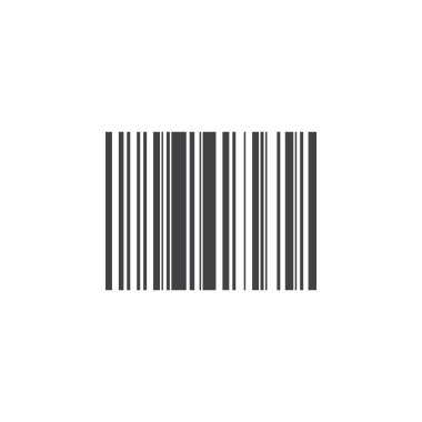 Barkod simge vektör, katı logo illüstrasyon, üzerinde beyaz izole piktogram