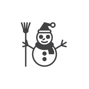 Kardan adam simge vektör, düz işareti, beyaz, logo illüstrasyon izole katı piktogram