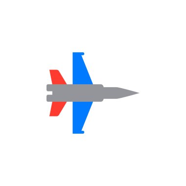 Askeri uçak simge vektör, uçak sağlam logo illüstrasyon, jet avcı uçağı piktogram beyaz izole