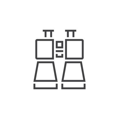 Dürbün satırı simgesi, Anahat vektör logosu, doğrusal piktogram beyaz, piksel mükemmel illustratio izole