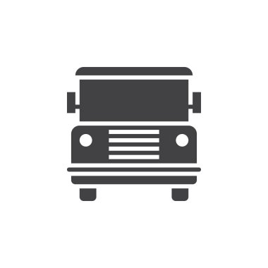 otobüs simge vektör, toplu taşıma sağlam logo, beyaz, piksel mükemmel illustratio izole piktogram