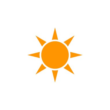 Güneş simge vektör, katı logo illüstrasyon, renkli sembol üzerinde beyaz izole