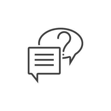 canlı sohbet hattı simgesi, çevrimiçi destek anahat vektör logo illüstrasyon, doğrusal piktogram beyaz izole