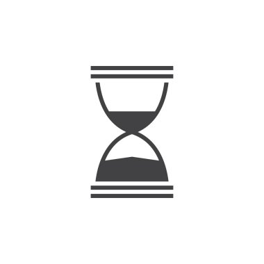 Kum saati yarım simge vektör, kum saati katı logo illüstrasyon, üzerinde beyaz izole piktogram