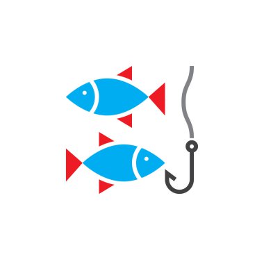 Balık tutma simge vektör, katı logo, sembol üzerinde beyaz izole