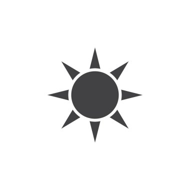 Güneş simge vektör, katı logo illüstrasyon, üzerinde beyaz izole piktogram