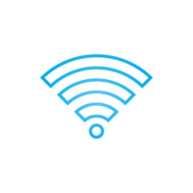 WiFi sinyal satırı simgesi, kablosuz ağ Anahat vektör logo illüstrasyon, doğrusal piktogram beyaz izole