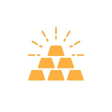 Altın simge vektör, katı logo, beyaz, piksel mükemmel renk illüstrasyon izole piktogram