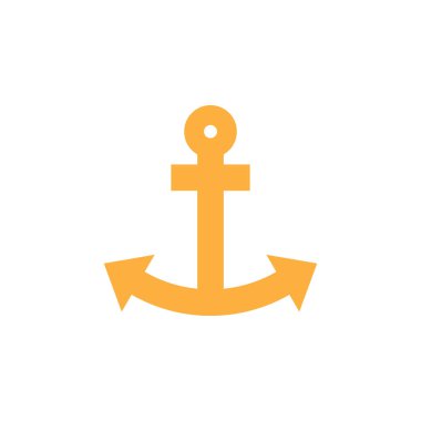 Simge vektör, katı logo illüstrasyon, üzerinde beyaz izole piktogram çapa