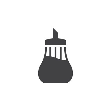 Tek bölümü şeker kase simge vektör, sağlam düz işareti, beyaz, logo illüstrasyon izole piktogram