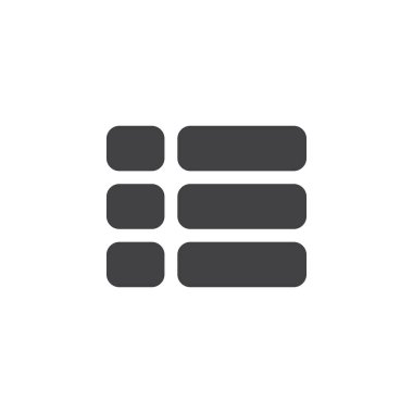 Liste düzeni simge vektör, katı logo illüstrasyon, üzerinde beyaz izole piktogram