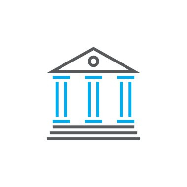 Banka satırı simgesi, Anahat vektör logosu, doğrusal piktogram beyaz, piksel mükemmel renk illustratio izole