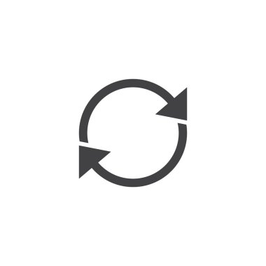 Yenileme simge vektör, katı logo illüstrasyon, üzerinde beyaz izole piktogram