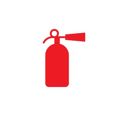 Yangın söndürücü simge vektör, katı logo illüstrasyon, üzerinde beyaz izole piktogram