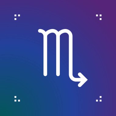 Akrep vektör burç, burç sembolü, Astroloji satırı simgesi, doğrusal logo illüstrasyon