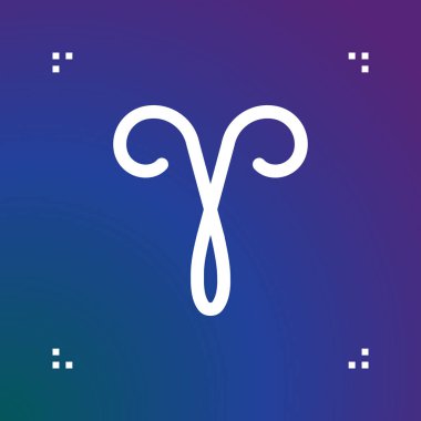 Koç vektör burç, burç sembolü, Astroloji satırı simgesi, doğrusal logo illüstrasyon
