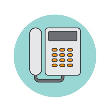 Telefon ince çizgi simgesini, doldurulmuş Anahat vektör logo illüstrasyon, üzerinde beyaz izole doğrusal renkli sembol