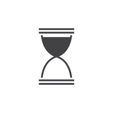 Kum saati başlangıç simge vektör, kum saati katı logo illüstrasyon, üzerinde beyaz izole piktogram