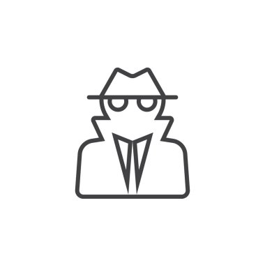 Casus satırı simgesi, hırsız Anahat vektör logo illüstrasyon, doğrusal piktogram beyaz izole