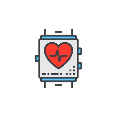 Fitness izci satırı simgesi, doldurulmuş Anahat vektör işareti, beyaz, logo illüstrasyon izole doğrusal renkli sembol