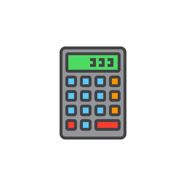 Значок Линии Калькулятора Заполненный Векторный Знак Контура Линейная Красочная Пиктограмма — стоковый вектор