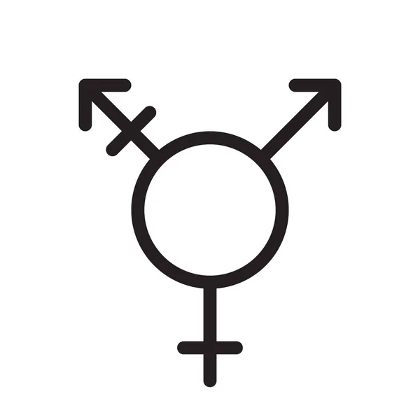 トランスジェンダーのシンボル 行アイコン アウトライン ベクトルのロゴの図 線形のピクトグラムを白で隔離 — ストックベクタ