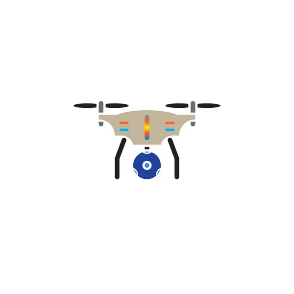 Drone Quadcopter Met Panoramisch Camera Pictogram Vector Solide Logo Afbeelding — Stockvector