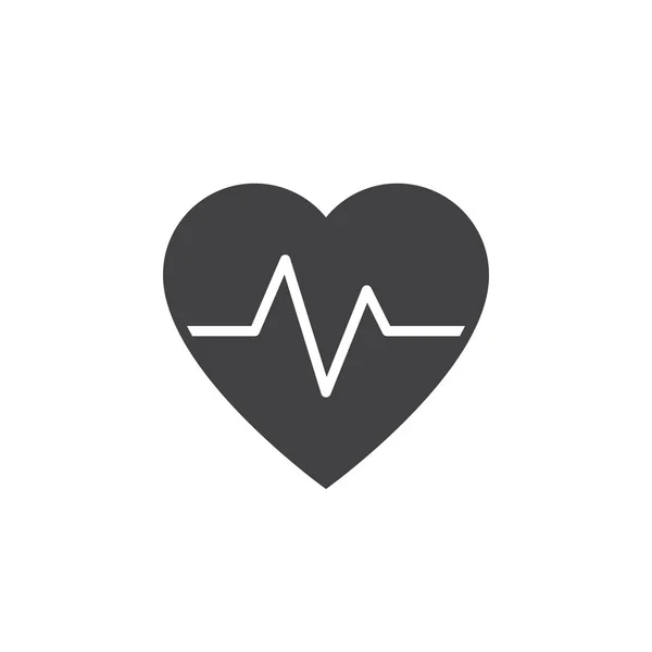 Вектор Значка Сердцебиения Рисунок Логотипа Пиктограмма Выделена Белом — стоковый вектор