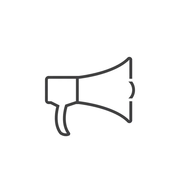 Ícone Linha Bullhorn Ilustração Logotipo Esboço Vetor Anúncio Pictograma Linear — Vetor de Stock