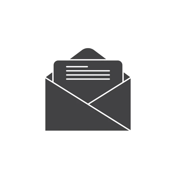 Mail Pictogram Vector Brief Solide Logo Afbeelding Open Envelop Pictogram — Stockvector