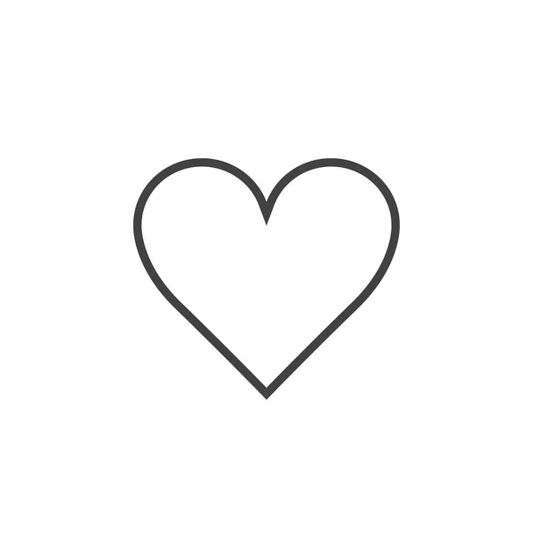 Symbole Amour Icône Ligne Coeur Illustration Logo Vectoriel Contour Pictogramme — Image vectorielle