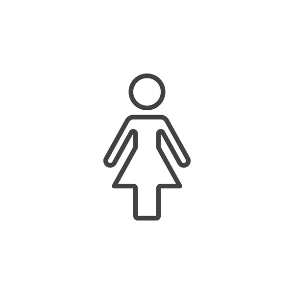 Kvinna Ikon Kvinnliga Streckfigur Disposition Vektor Logotypen Illustration Linjär Piktogram — Stock vektor