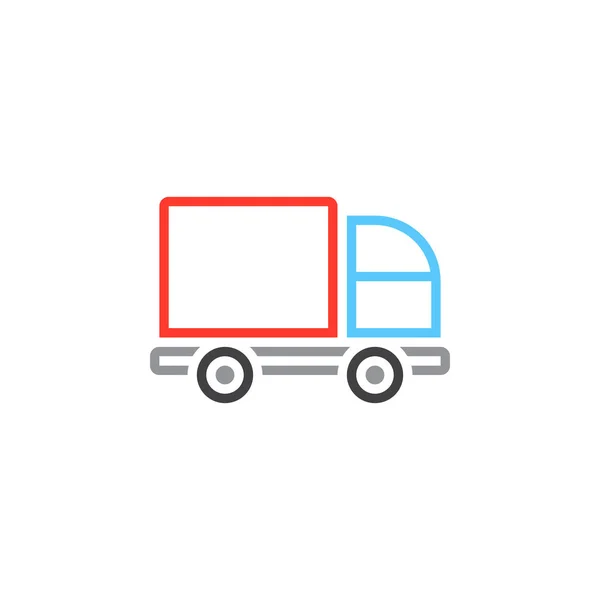 Lorry Line Icon Truck Outline Vector Logo Illustration Linear Pictogram — Stock Vector
