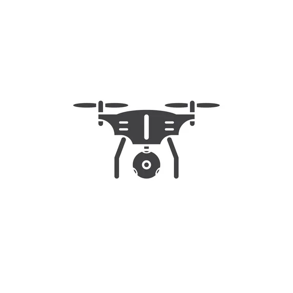 Drone Quadcopter Avec Caméra Panoramique Icône Vecteur Illustration Logo Solide — Image vectorielle