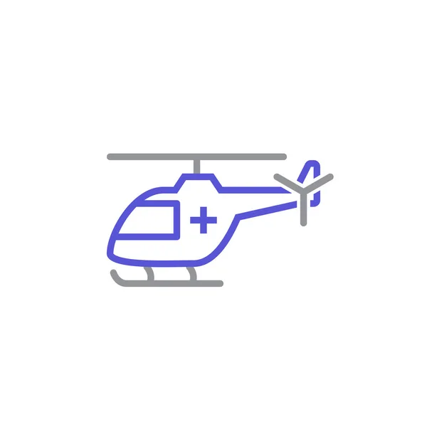 Air Ambulance Symbol Helicopter Line Icon Outline Vector Logo Illustration — Stock Vector