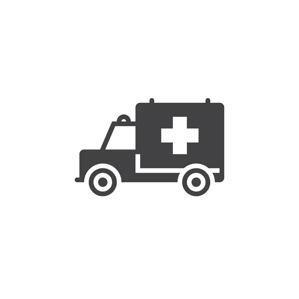 救护车标志 医疗车图标向量 坚实的标志例证 在白色查出的象形图 — 图库矢量图片