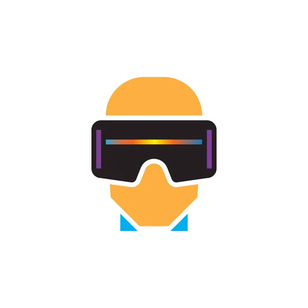 Virtual Reality Headset Icon Vektor Brille Solide Logo Abbildung Piktogramm — Stockvektor