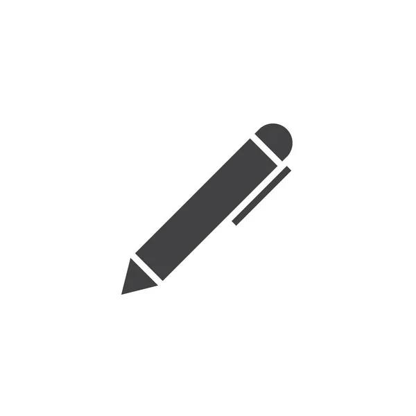 Penna Icona Vettoriale Logo Solido Pittogramma Isolato Bianco Pixel Illustrazione — Vettoriale Stock